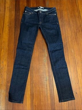 Authentic Givenchy Women's Dark Blue Straight Leg Jeans Size 42